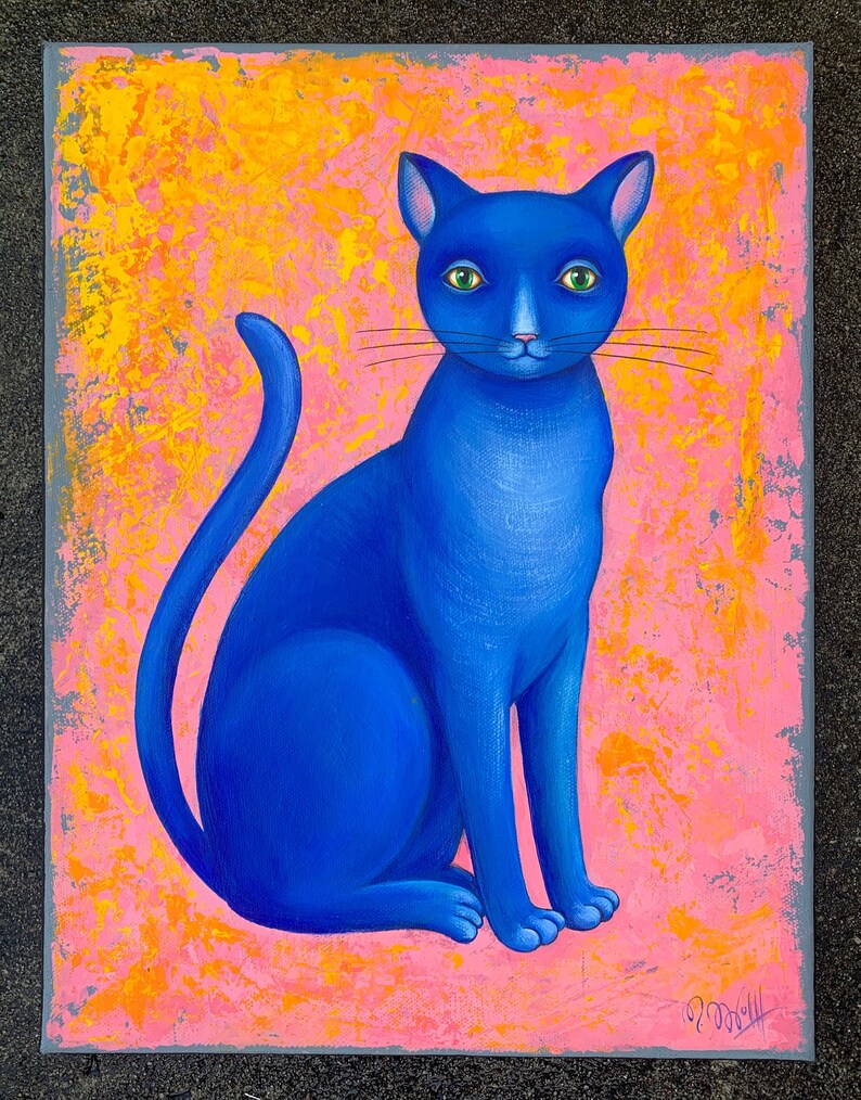 painting original painting unique Cat 30 x 40 cm acrylic on canvas