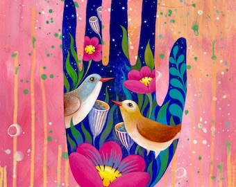 Hand Illustration Art Print  from original acrylic painting