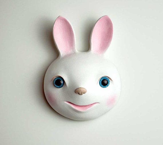 Wall Sculpture Rabbit, Wall Sculpture, Mask, Wall Decoration, Design, Wall Trophy, Trophy, Taxidermy, Hunting Trophies,Living Decor
