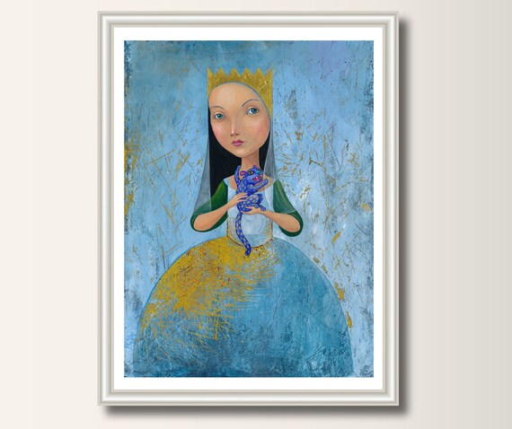 Queen, Painting, art print, print of original acrylic painting , A4 (297 x 210mm), (11.7 x 8.3 in)