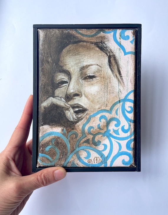 Girl Portrait Original Acrylic Painting  Hand Painted