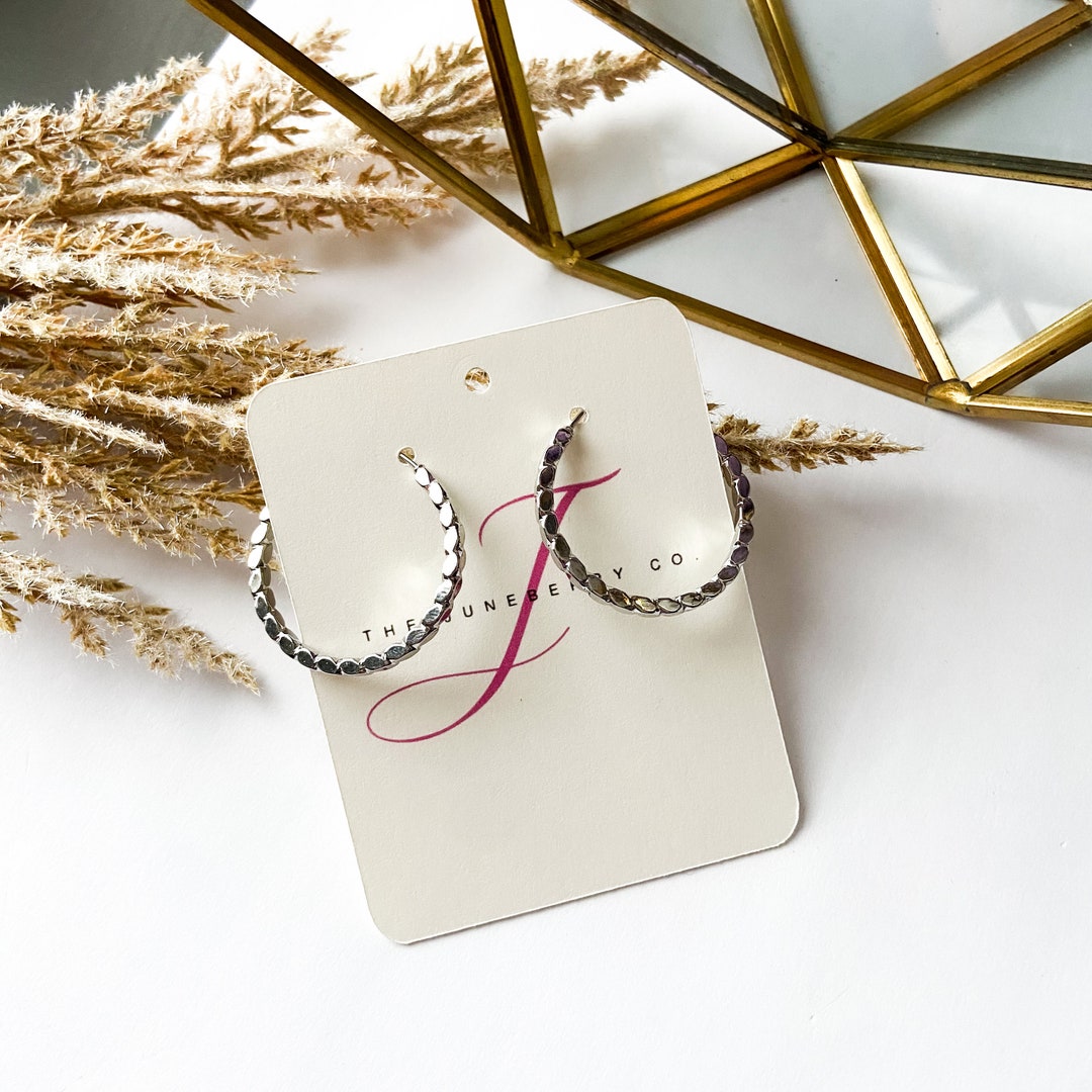 Silver Hoop Earrings WHITE Gold Filled Hoops the Juneberry Co Etsy