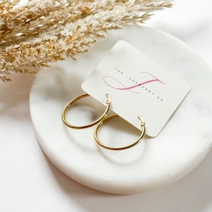 Gold Hoop Earrings | stainless steel 30mm gold hoops | hoop earrings for interchangeable charms | The Juneberry Co