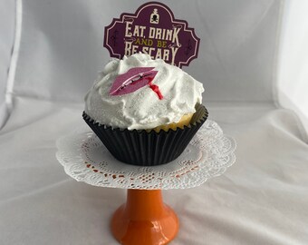 Faux Cupcake, Fake Bake, Fake Cupcake, Faux Whip Cream,  Decor, Display, Tiered Tray, Prop, Halloween, Bakery, Vampire, Eat Drink & Be Scary