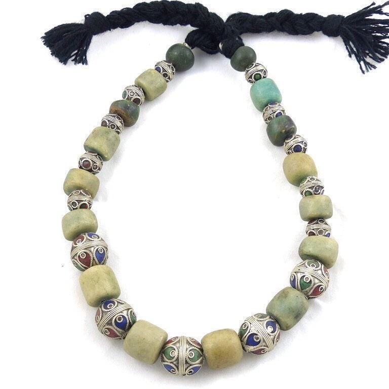 Vintage, Antique Morrocan Berber Old Amazonite Bead Necklace. Free ...