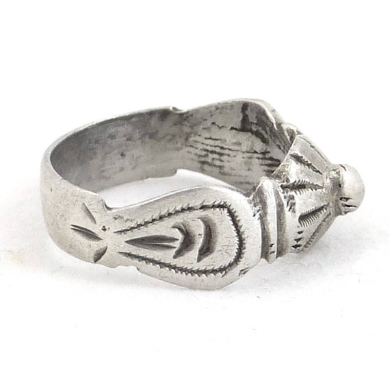 Moroccan Solid Silver Berber handcrafted flower r… - image 4