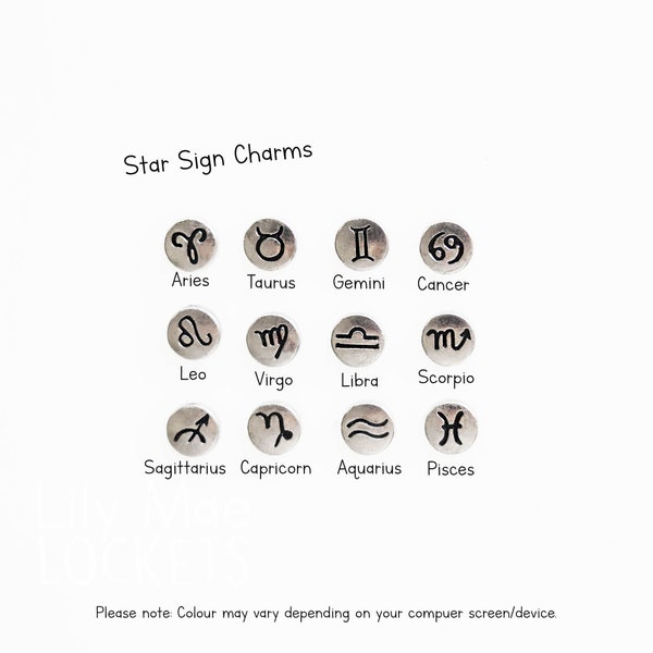 STAR SIGN CHARMS, Floating Charms For Lockets, Charms, Locket Charms, Floating Locket Charms, Locket Charms, Star Signs