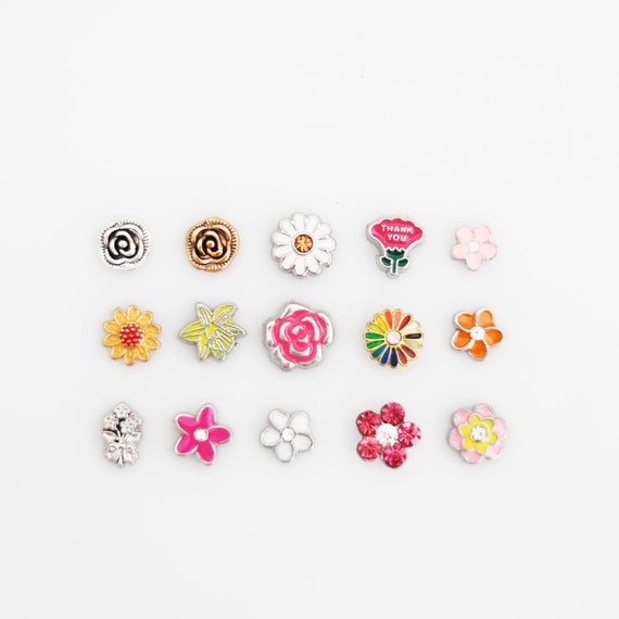 WEDDING FLOATING CHARMS, Floating Charms for Lockets, Flower