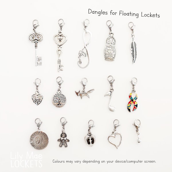 DANGLES FOR LOCKETS, Dangles, Dangle, Locket Dangles, Floating Locket Dangles, Silver Dangles