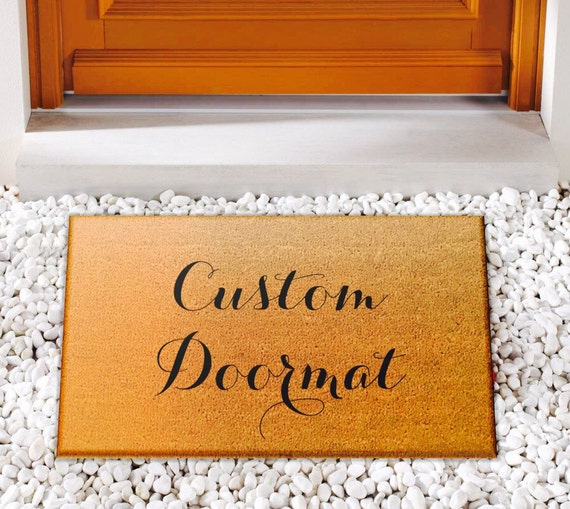 Custom Hand Painted Coir Doormat Personalized Welcome Mat By Afterinfinity