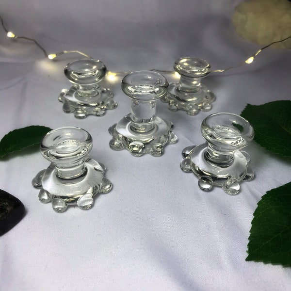 Glass marble stand - fully clear - 1pc