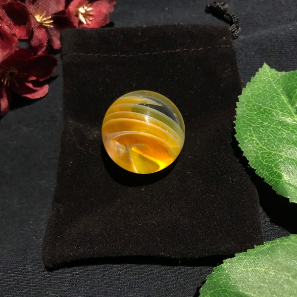 Glass memorial cremation marble or pendant  with twisted ribbon effect