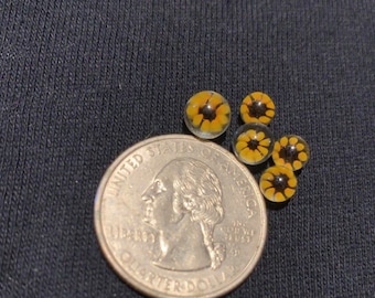 Glass Sunflower miniature marble Pearl marble