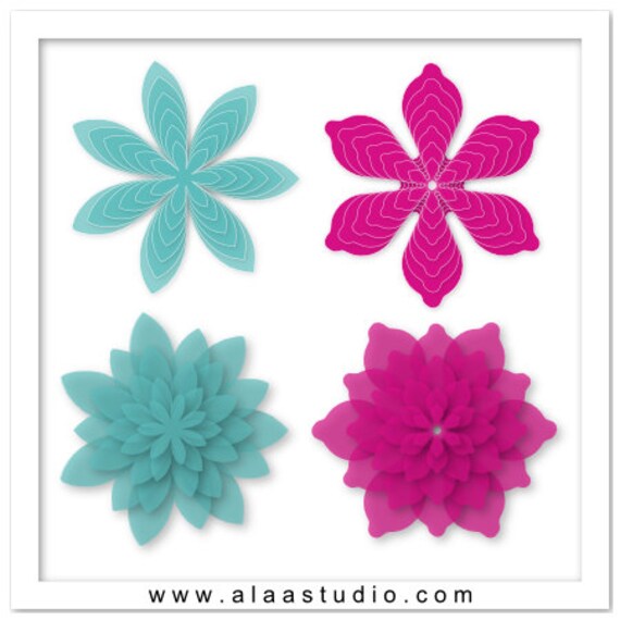 Download Nested layered flowers cutting files templates in SVG DXF ...