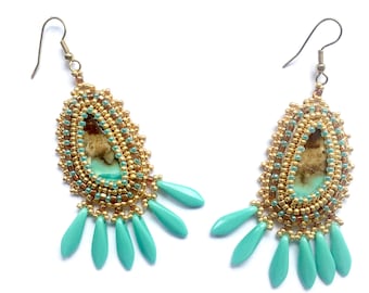 Opal blue earrings