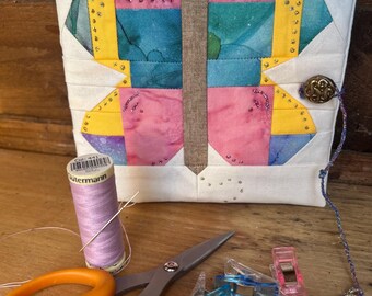 Butterfly needle case in Foundation paper piecing