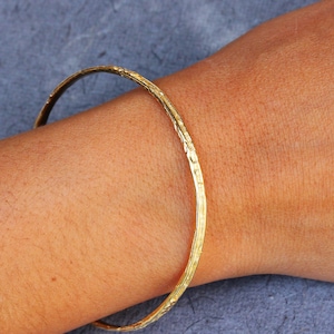 Solid Gold Bangle, Gold Bracelet, Women&#39;s Bracelet, Gold Bangle Bracelet, Gold Bangle Women, 14k Gold Bangle, Boho gold bracelet, Unique