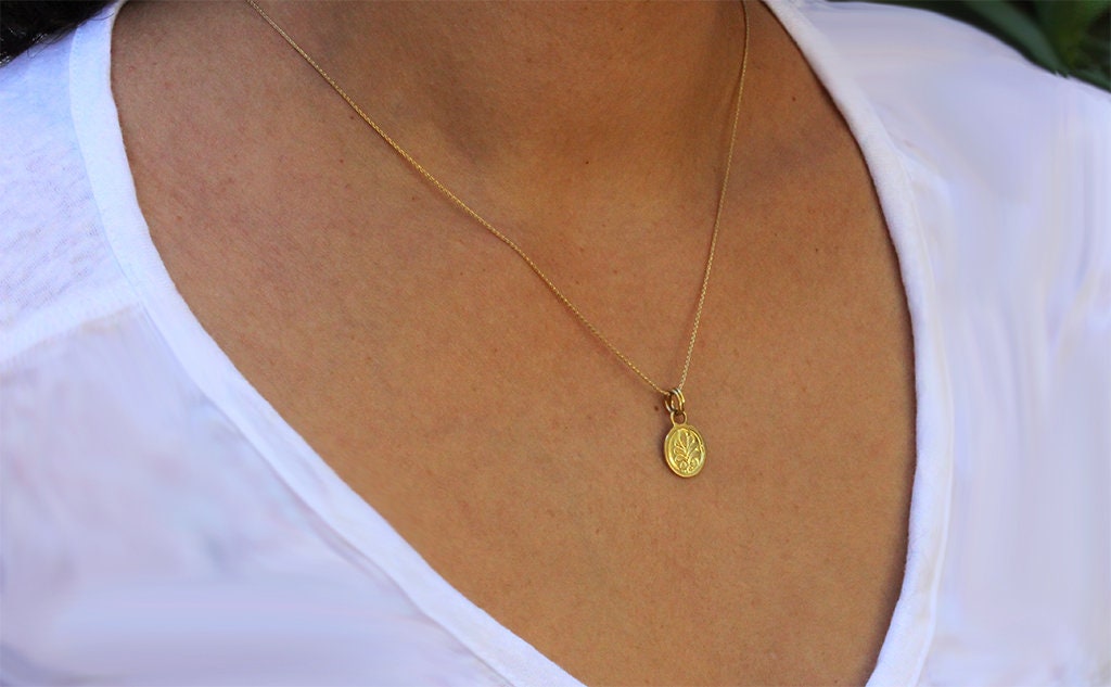 Rose Gold Necklace 18k Gold Necklace Boho Gold Necklace Etsy