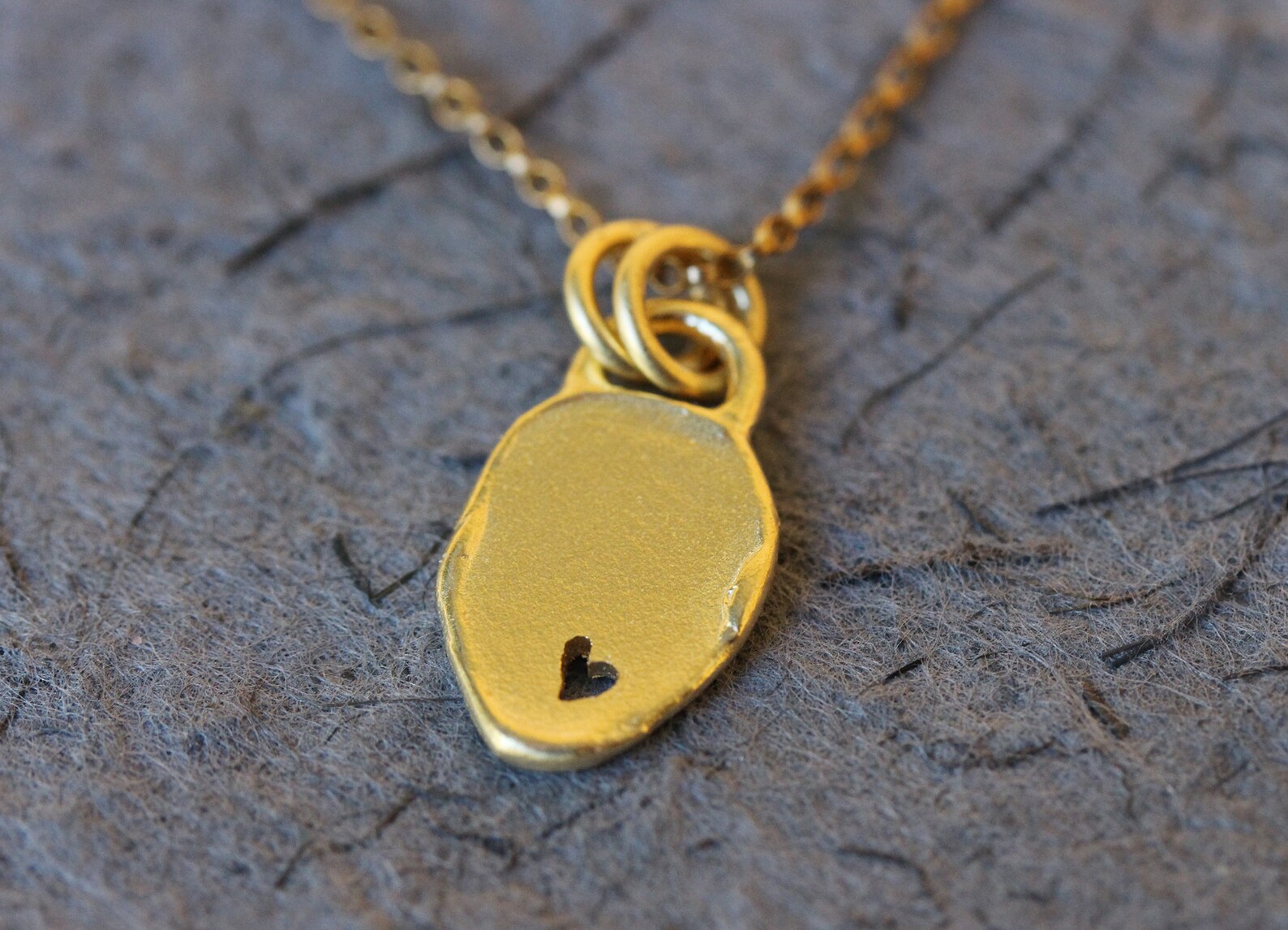 Solid Gold Necklace Heart Necklace Gold Charm Necklace 18k Etsy