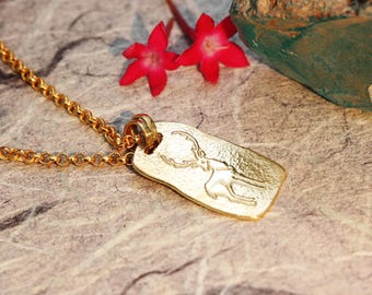 14k Gold Deer Necklace, 18K large Pendant, Animal Jewelry, Stag Necklace, Personalized Deer Pendant, 22k Jewelry,  Birthday Gift Necklace