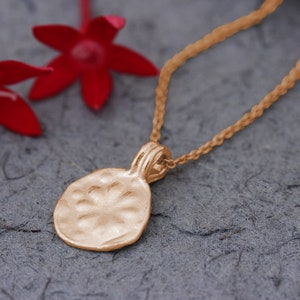 Rose Gold Necklace, 14k Gold Necklace, Gold Pendant Necklace, Flower Gold Pendant, Gold Necklace Women, Boho Gold Necklace, Antique, Solid 14k rose gold