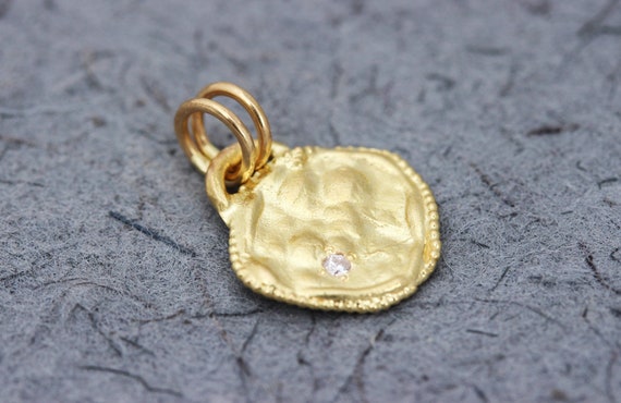 Solid Gold Pendant Diamond Pendant Unique Gold Jewelry 14k | Etsy