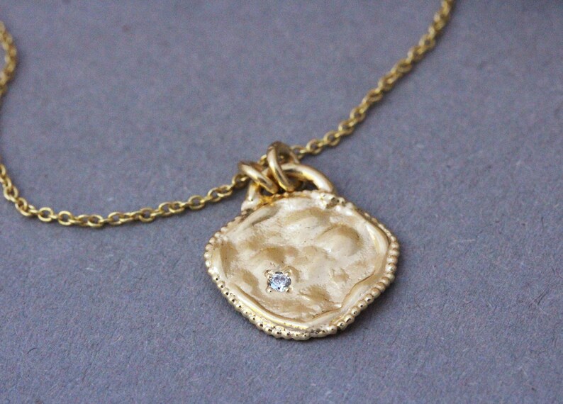 Solid Gold Necklace Diamond Necklace Unique Gold Jewelry Etsy