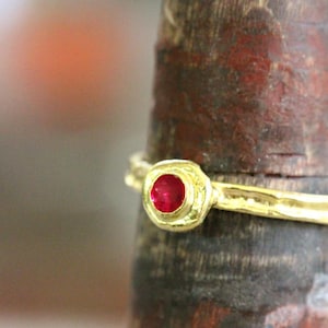 Solid Gold Delicate Ruby Ring