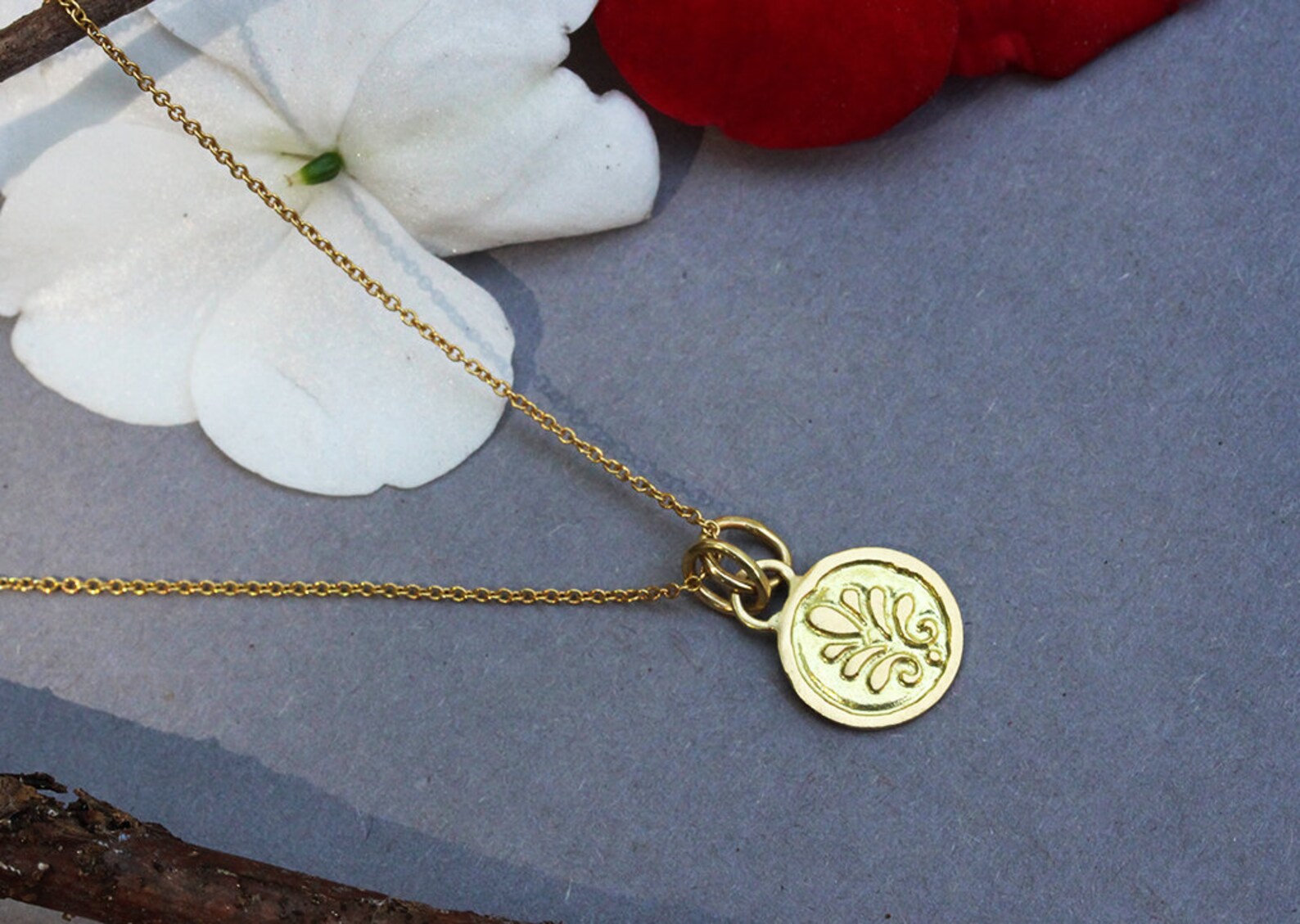 Rose Gold Necklace 18k Gold Necklace Boho Gold Necklace Etsy