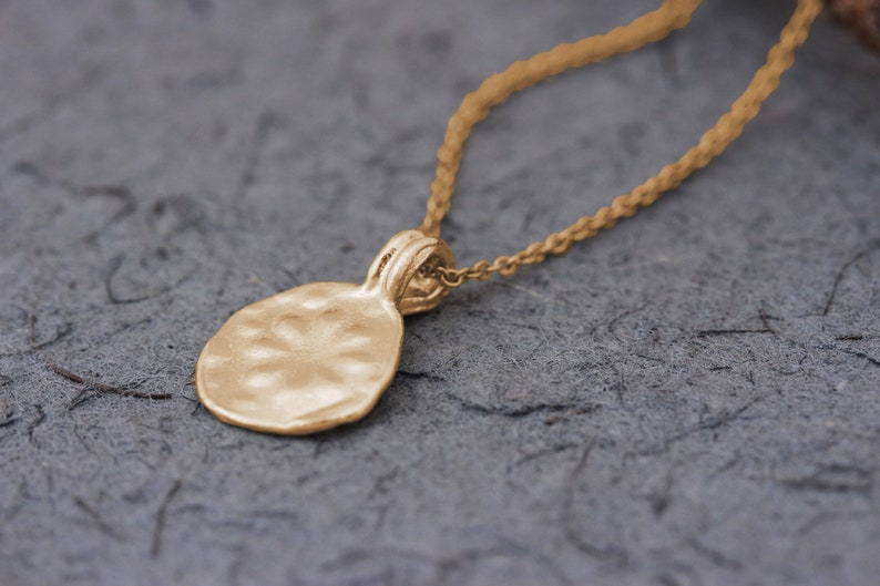 Rose Gold Necklace, 14k Gold Necklace, Gold Pendant Necklace, Flower Gold Pendant, Gold Necklace Women, Boho Gold Necklace, Antique, Solid image 4