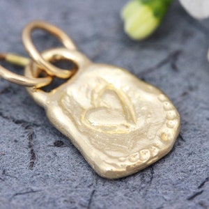 Gold Heart Pendant, Solid Gold Pendant, 14k Gold Pendant, Solid Gold Necklace, 14k Gold Necklace, Unique Jewelry, Anniversary gift, 18K Boho