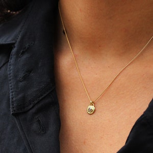 Boho Gold Necklace, 18k Gold Necklace, 14K Solitaire Diamond Pendant, 22K Raw Diamond jewelry, Real Natural Diamond, Perfect Gift For Her image 4