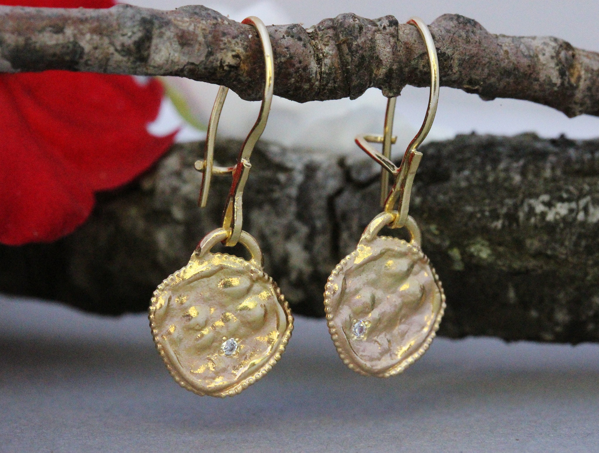 Gold Dalmation Earring