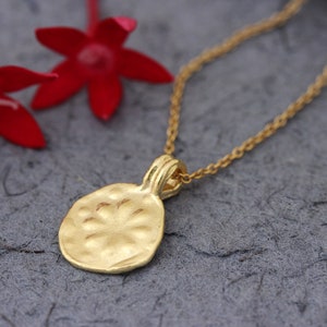 Rose Gold Necklace, 14k Gold Necklace, Gold Pendant Necklace, Flower Gold Pendant, Gold Necklace Women, Boho Gold Necklace, Antique, Solid image 7