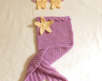 Baby Mermaid Outfit, Newborn Photo Props, Mermaid Cocoon Baby, Crochet Mermaid Baby, mermaid costume baby