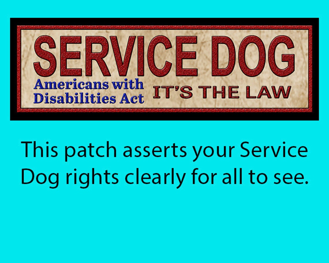 Service Dog ADA Law Set of Patches 2. Each is 2 inches by 6 Etsy