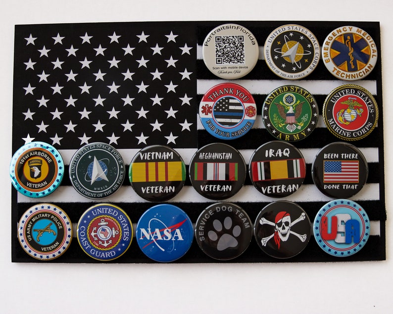 Tribute Badge Velcro patch Collection Display Various sizes Etsy