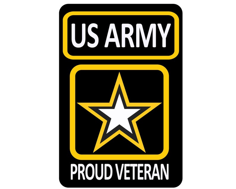 US Army Proud Veteran waterproof vinyl 3 by 4.25 Sticker | Etsy
