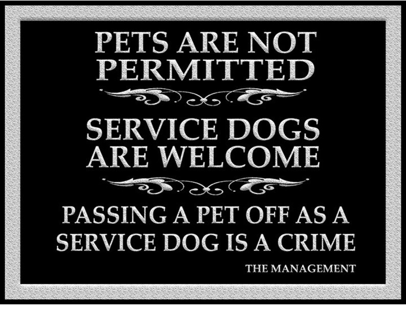 Service Dog Welcome Sign for your business ready to hang. | Etsy