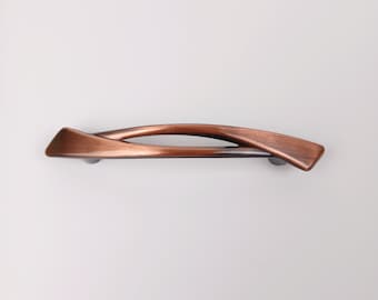 Vintage Drawer Pull Brushed Copper Bar Pull 3&quot; Centers Art Deco Vintage Hardware for Interior Design Furniture Restoration Dresser Handle