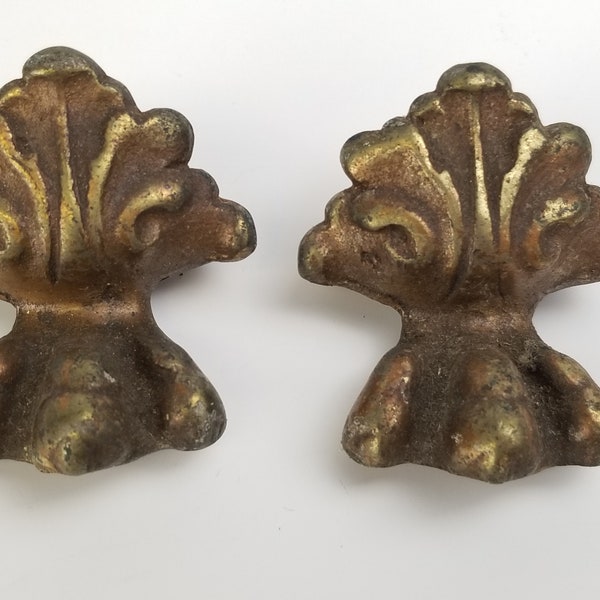 Claw Foot Leg 2" Solid Brass Furniture Griffin Foot Footed Table Lions Paw Heavy Bronze Hardware Antique Restoration Part Set of 2 Pair