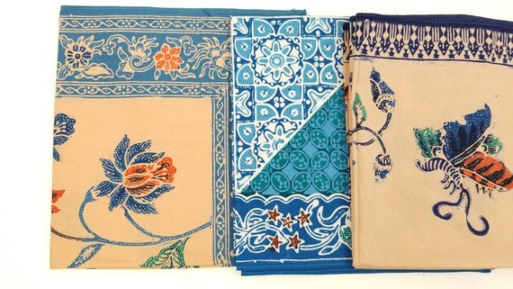 Set of 6 Napkins 15" Tapestry Blue Bandana Scarf … - image 9