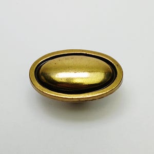 Vintage Keeler Brass Oval Knob 1-5/8 Gold N18232 KBC Small Antique Brass Cabinet Hardware Pull Mid Century Dresser Replacement Part