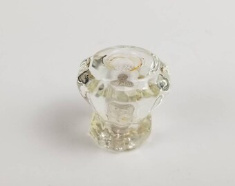 Vintage 8-Sided Crystal Knob: Farmhouse Dresser Drawer Pull (7/8&quot;)