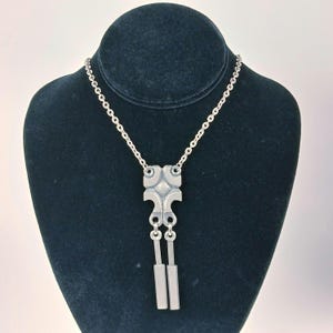 Norway Pewter Necklace EH 47 Brutalist Wedding Solje Vintage Hallmarked Norwegian Norge Scandinavian Jewelry