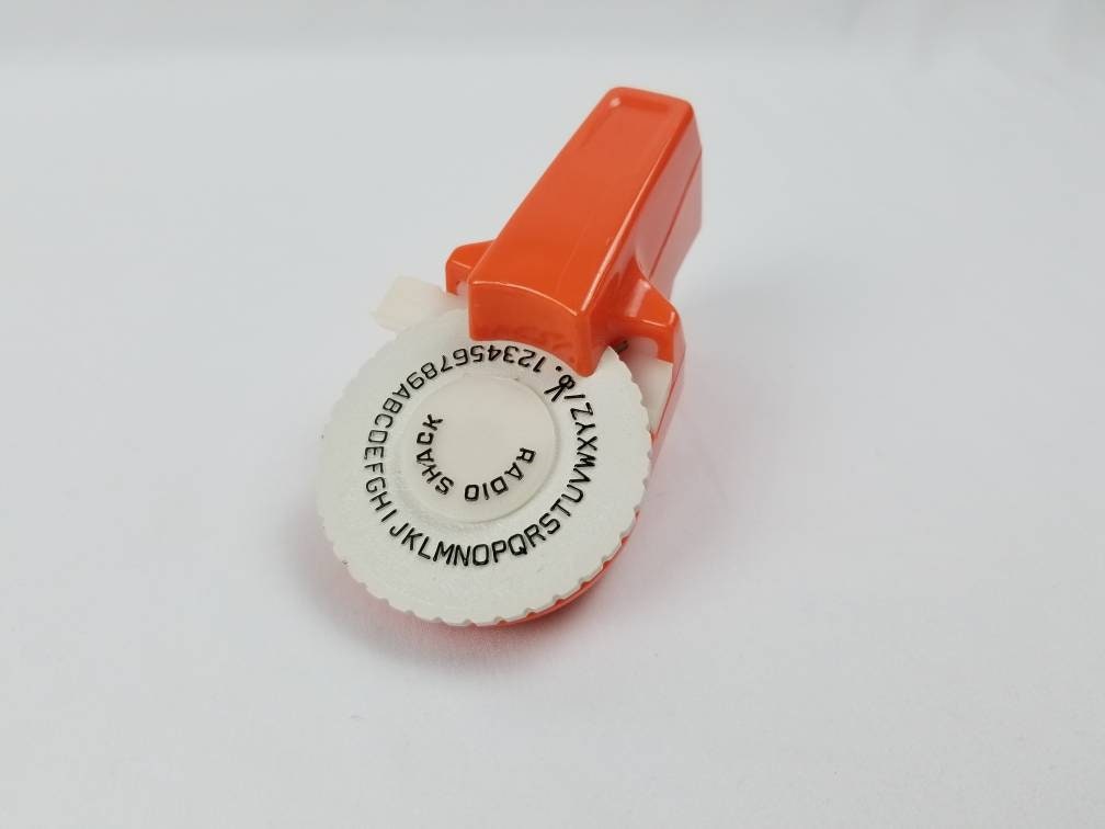 Dymo Label Maker Mini 1/4 3/8 inch Cartridge Orange Vintage Organizer Dorm Office Supply Analog DIY Zine Punk Art Name Tag Original Retro