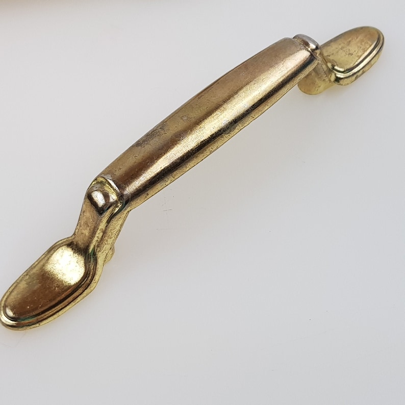 Vintage Drawer Pull Gold Aged Brass 3 Inch Bathroom Vanity Etsy