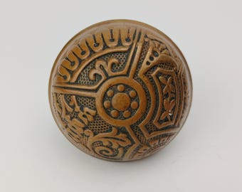 Antique Victorian Brass Doorknob Corbin Ceylon Ornate Architectural Salvage Hardware