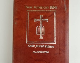 New American Bible St Joseph Edition Illustrated Bookmark 1986 Catholic Bible Chronological Holy Calendar Year