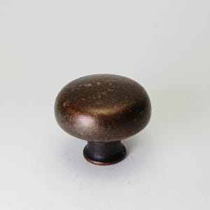 Vintage Bronze 1-1/4 inch Cabinet Knob Premium Weighted Antique Round Mushroom Drawer Pull Dresser Hardware Rustic Farmhouse Cupboard